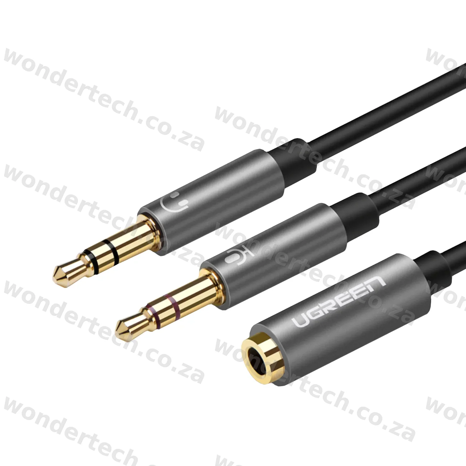 UGREEN UV140 AUX 3.5mm Audio Splitter Cable - Black/Grey