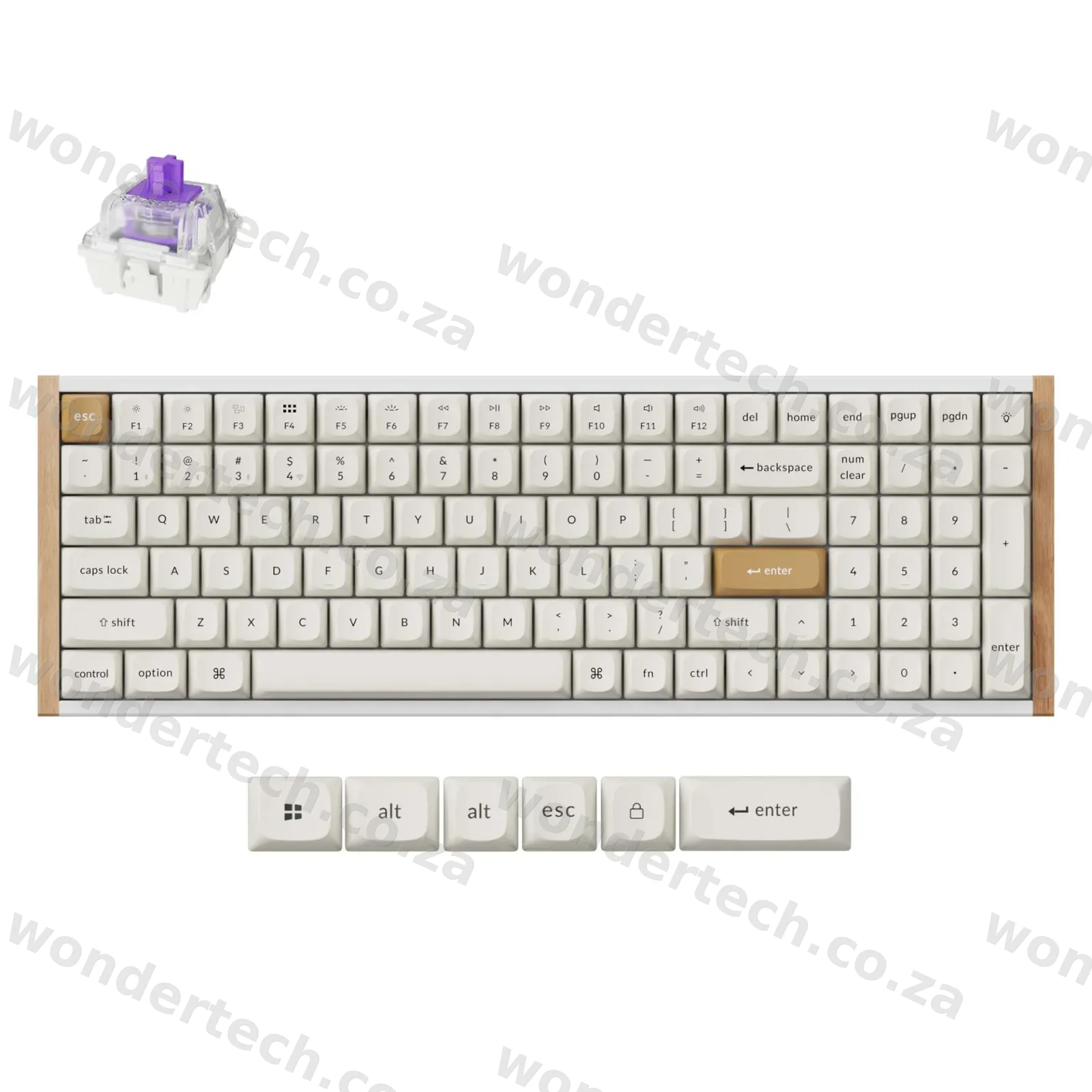 Keychron K4 HE 96% Magnetic Switch Hot-Swap RGB Wireless Keyboard – White (Wood + Aluminium)