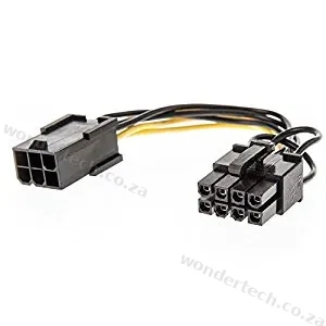 6 PIN GFX FEMALE TO 6+2 PIN MALE 20CM