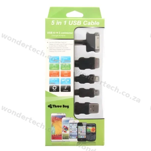 USB CABLE 5 IN 1 BLACK