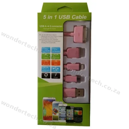 USB CABLE 5 IN 1 PINK