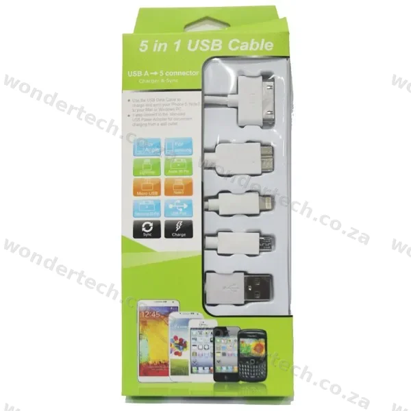 USB CABLE 5 IN 1 WHITE