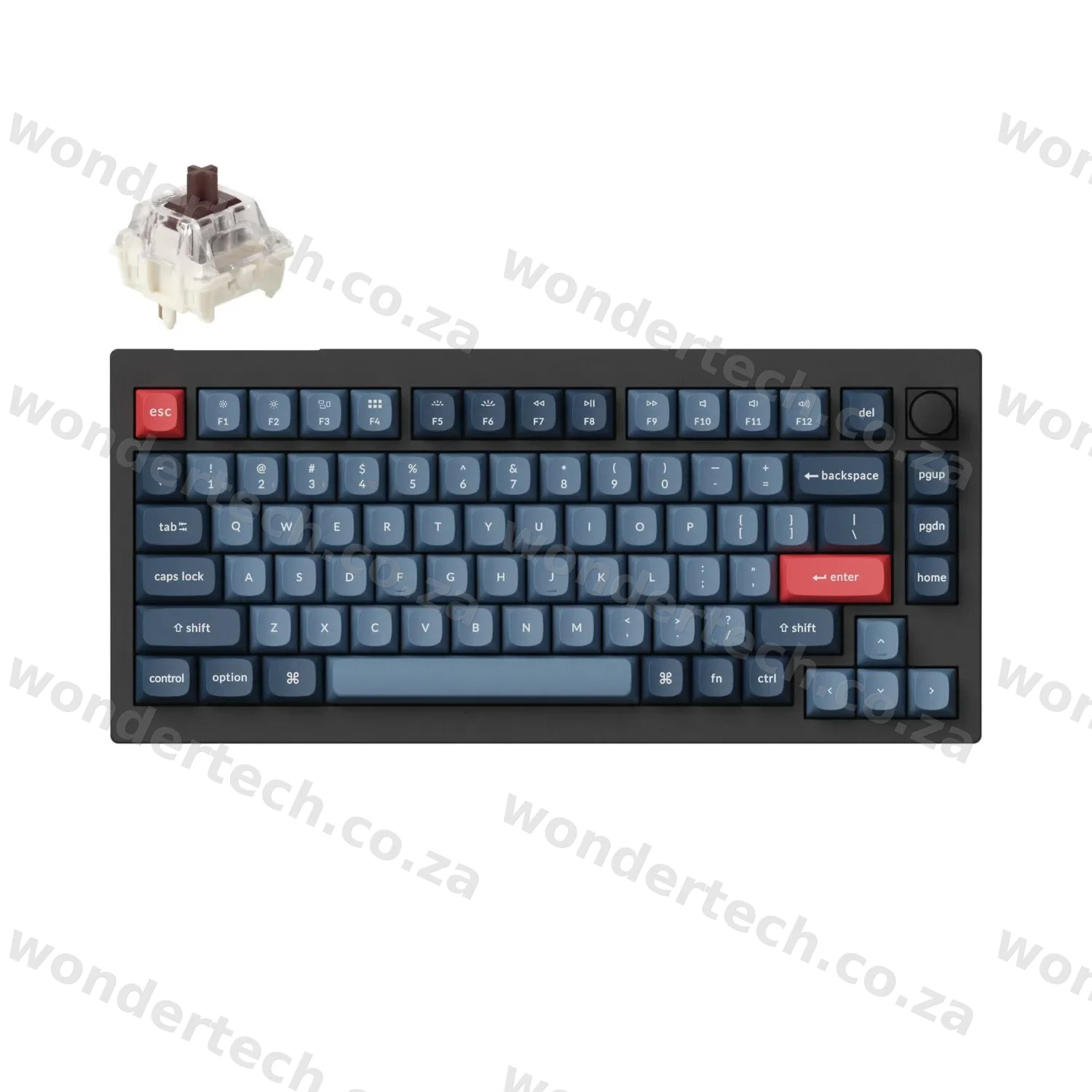 Keychron V1 Max QMK/VIA Wireless Custom Mechanical Keyboard | BROWN Switches – Black