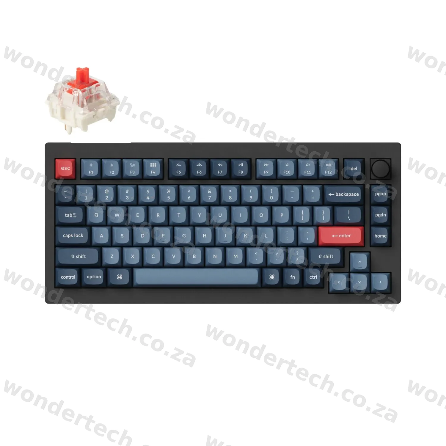 Keychron V1 Max QMK/VIA Wireless Custom Mechanical Keyboard | RED Switches - Black