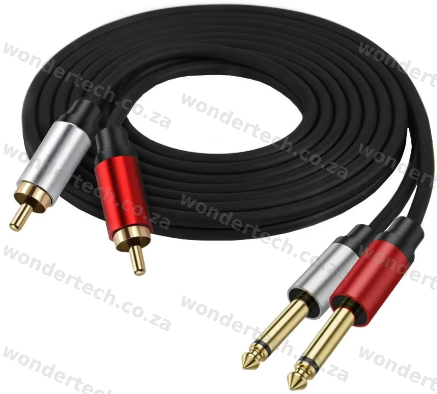 RCA MALE 6.35 MM TO DUAL RCA MALE