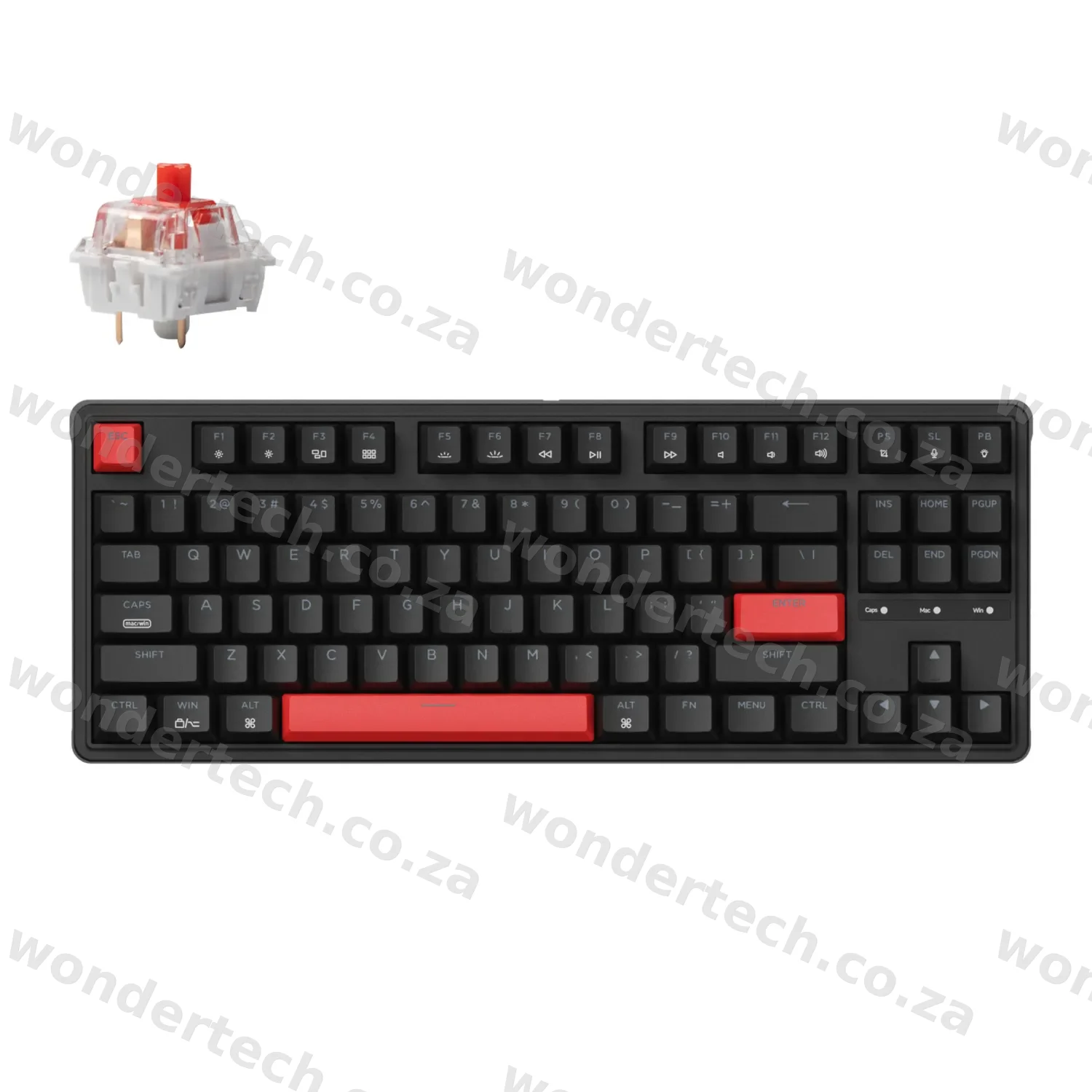 Keychron C3 Pro QMK/VIA Wired Mechanical Keyboard (80% Layout, Red Switches, ABS Keycaps)
