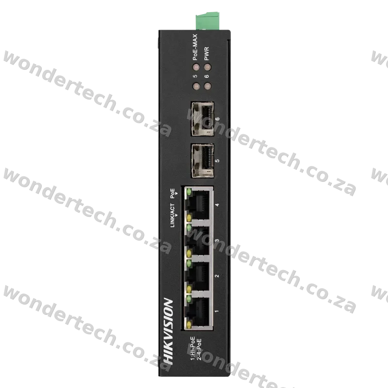 Industrial 4 port gigabit POE switch 60w POE budget 2 SFP ports