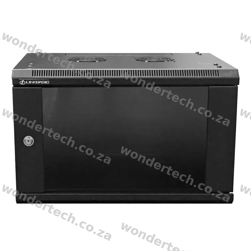 Wallbox CAB-6U1S-SF-GD 6u Swing Frame +  1 Shelf, 10Cage Nuts, Glass Door **PDU sold separate**