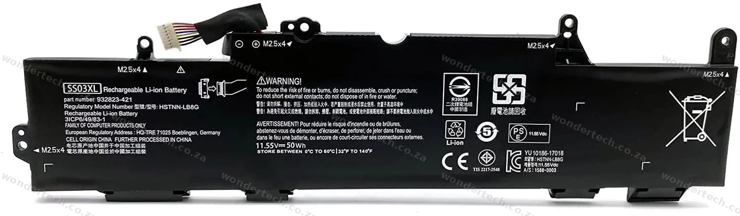 3 CELL,11.55V, 50WH LITHIUM-ION BATTERY