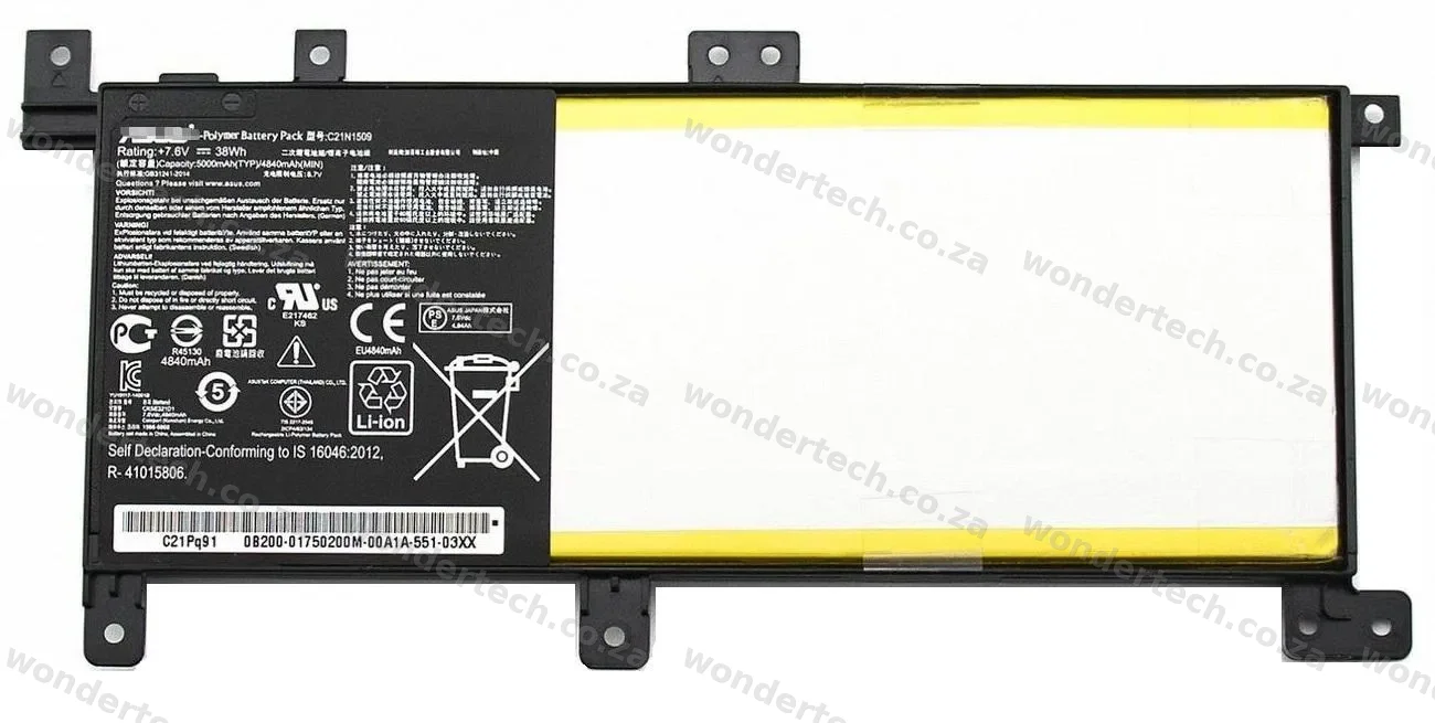 7.6V 38WH BATTERY FOR ASUS X556