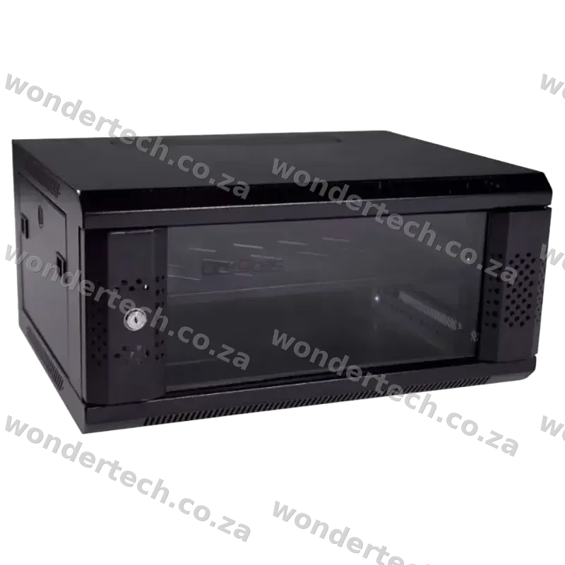 Wallbox CAB-12U1S-SF-GD 12U Swing Frame +  1 Shelf, 10Cage Nuts, Glass Door **PDU sold separate**
