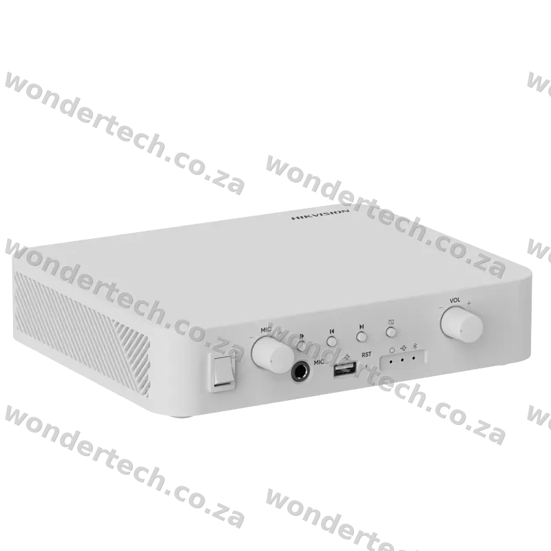 Hikvision 40W 2-ch networked analogue amplifier, network, RCA, bluetooth, microphone, USB input