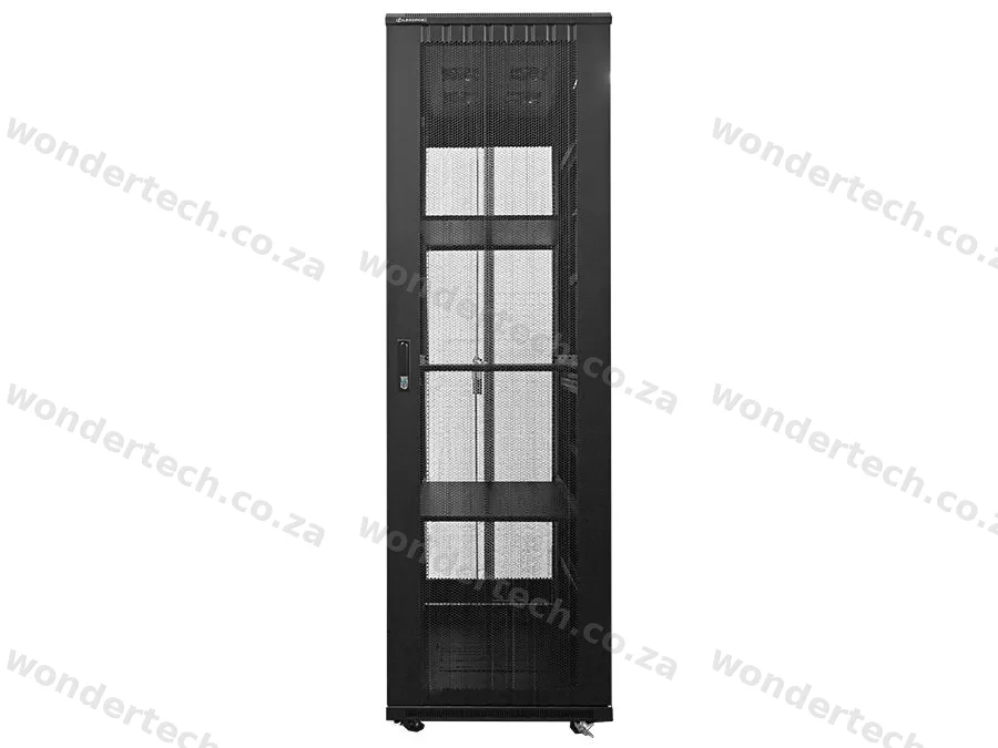 Linkbasic 42U 1M Deep Cabinet 4 Fans 3 Shelves & Perforated Steel Doors