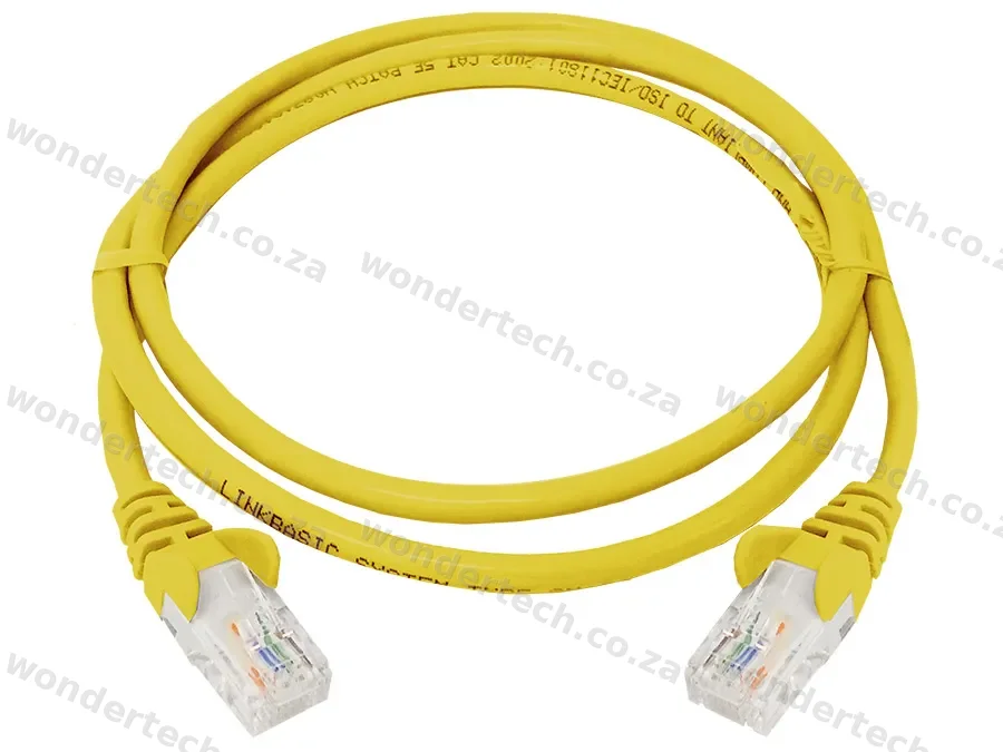 Linkbasic 1 Metre UTP Cat5e Flylead Yellow
