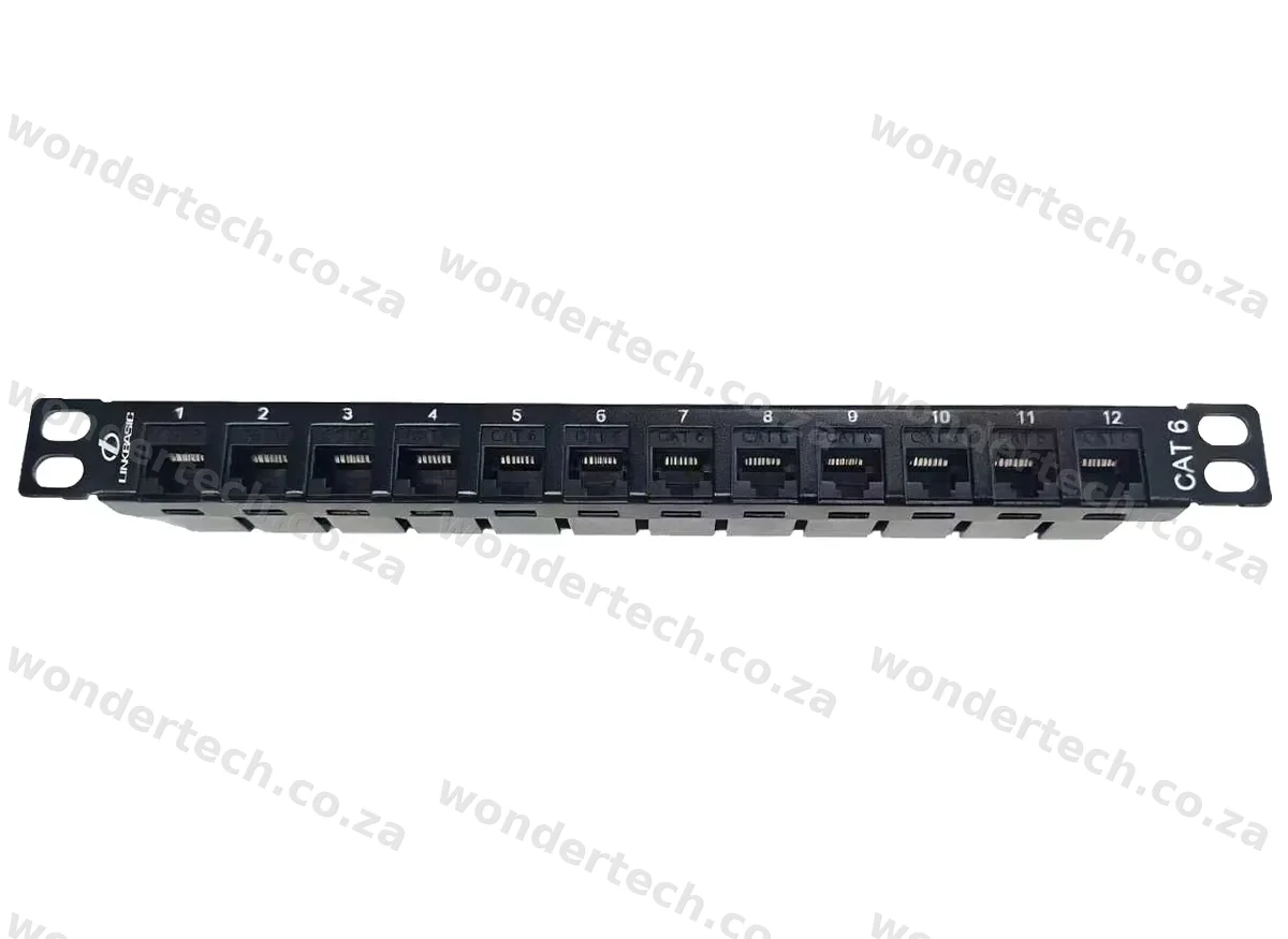 Linkbasic 12 Port Cat6 10-inch Patch Panel for Mini Rack
