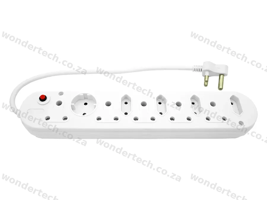 Multi Plug 5x16A 5x5A 0.5m Cord White