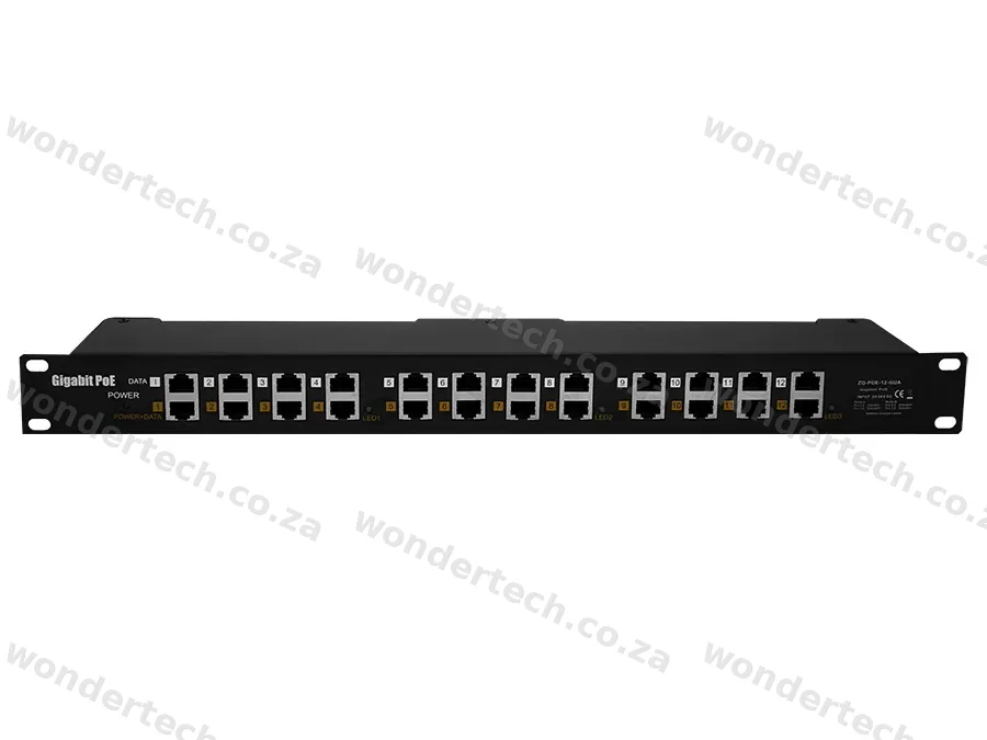 12 Port Gigabit Passive PoE Injector
