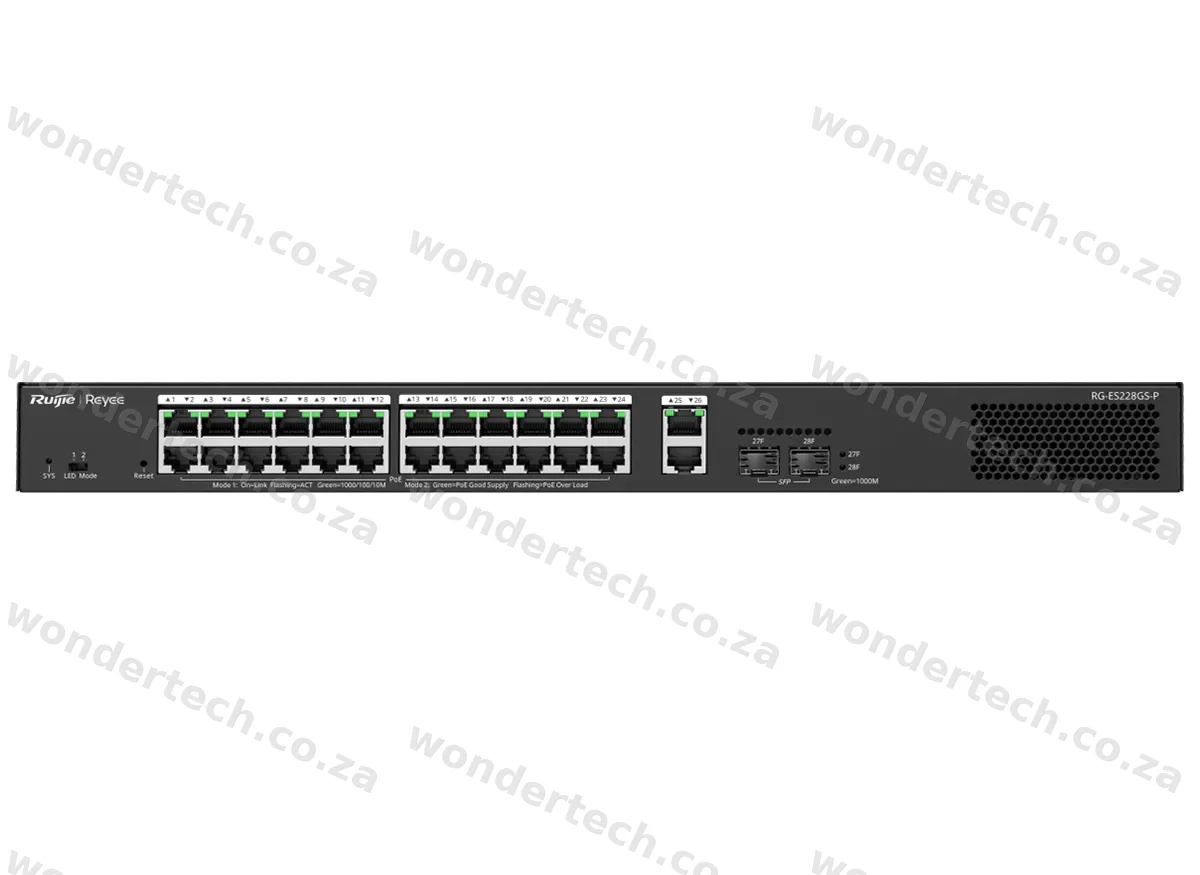Reyee 26 Port Gigabit with 24 PoE 370W 2SFP Smart Managed Switch