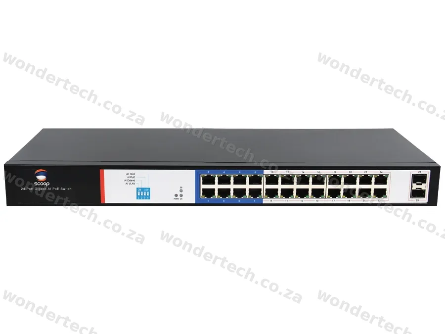 Scoop 24 Port Gigabit PoE 250W 2SFP Switch