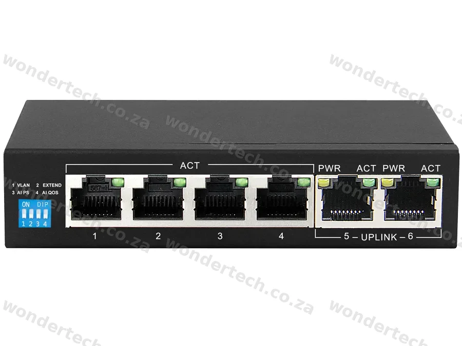 Scoop 6 Port Gigabit 4 PoE 60W Switch