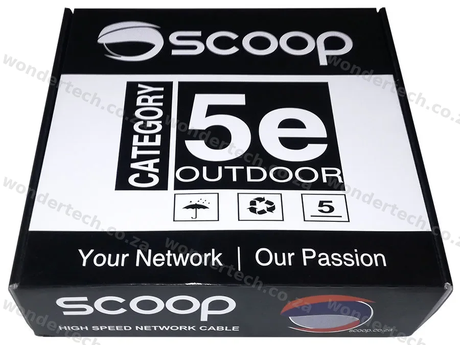 Scoop 100m Box Cat5e Outdoor FTP CCA Cable