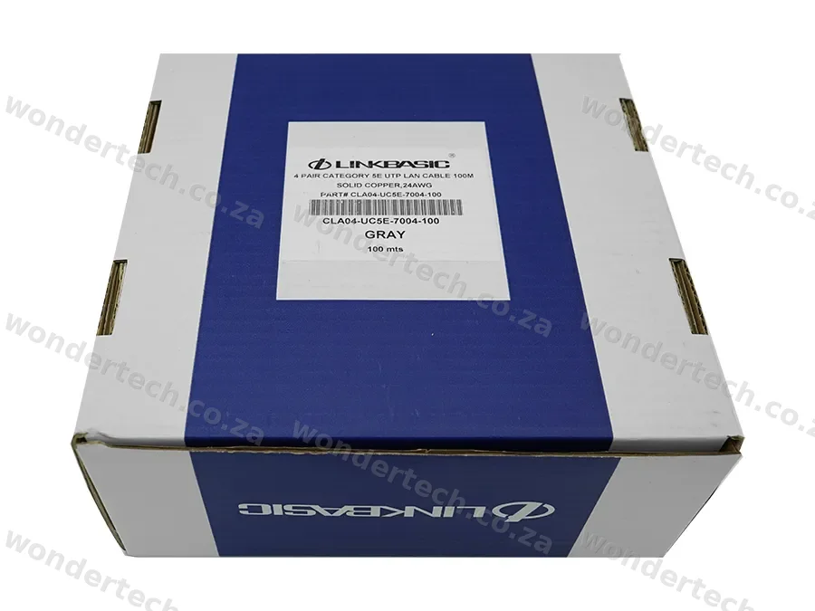 Linkbasic 100m Box Cat5e Solid Grey UTP Cable
