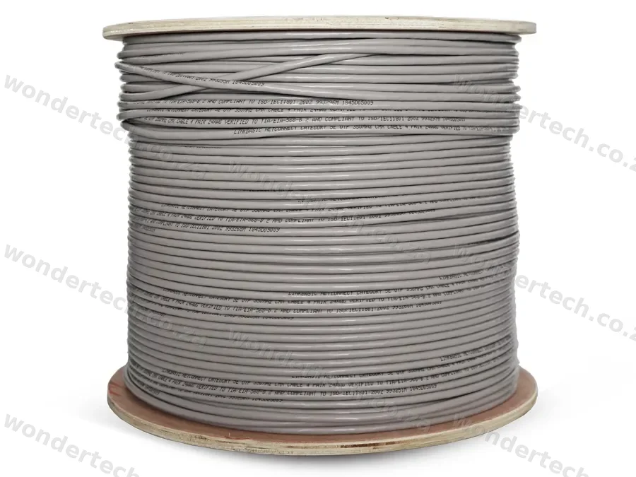 Linkbasic 500m Drum Cat5e Solid Grey UTP Cable