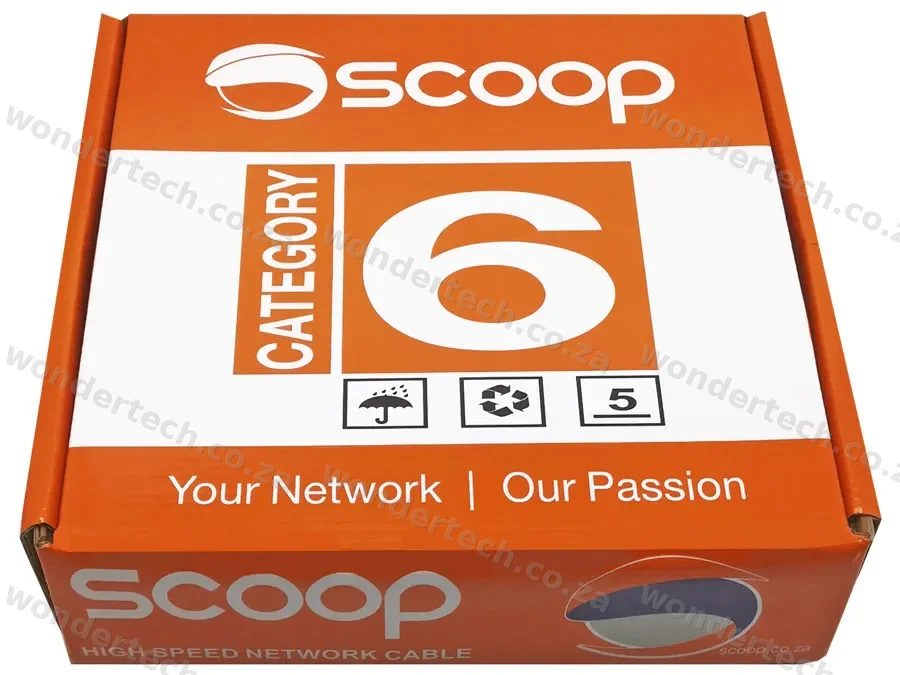 Scoop 100m Box Cat6 CCA Grey UTP Cable