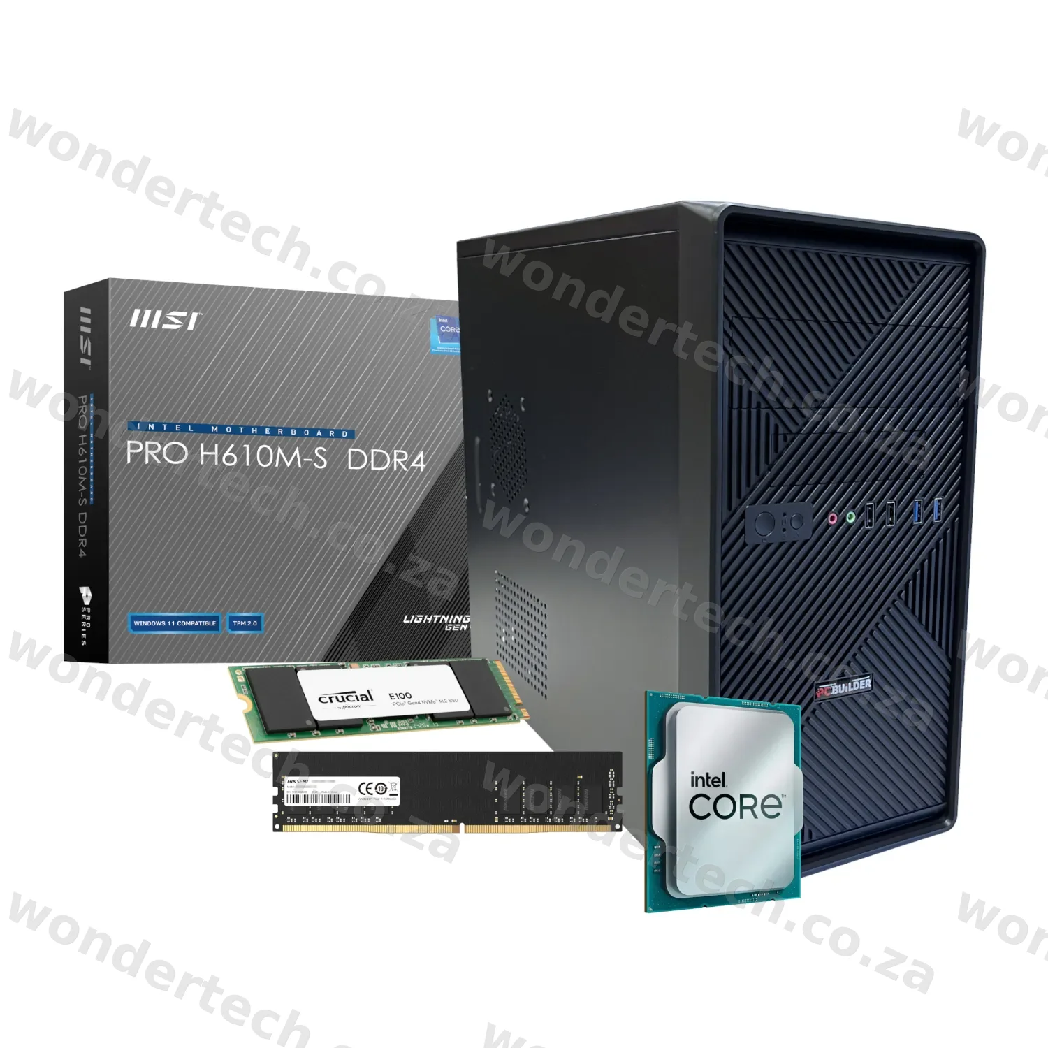 PCBUiLDER™ Intel Core i3-14100 HOME MASTER Windows 11 Desktop PC