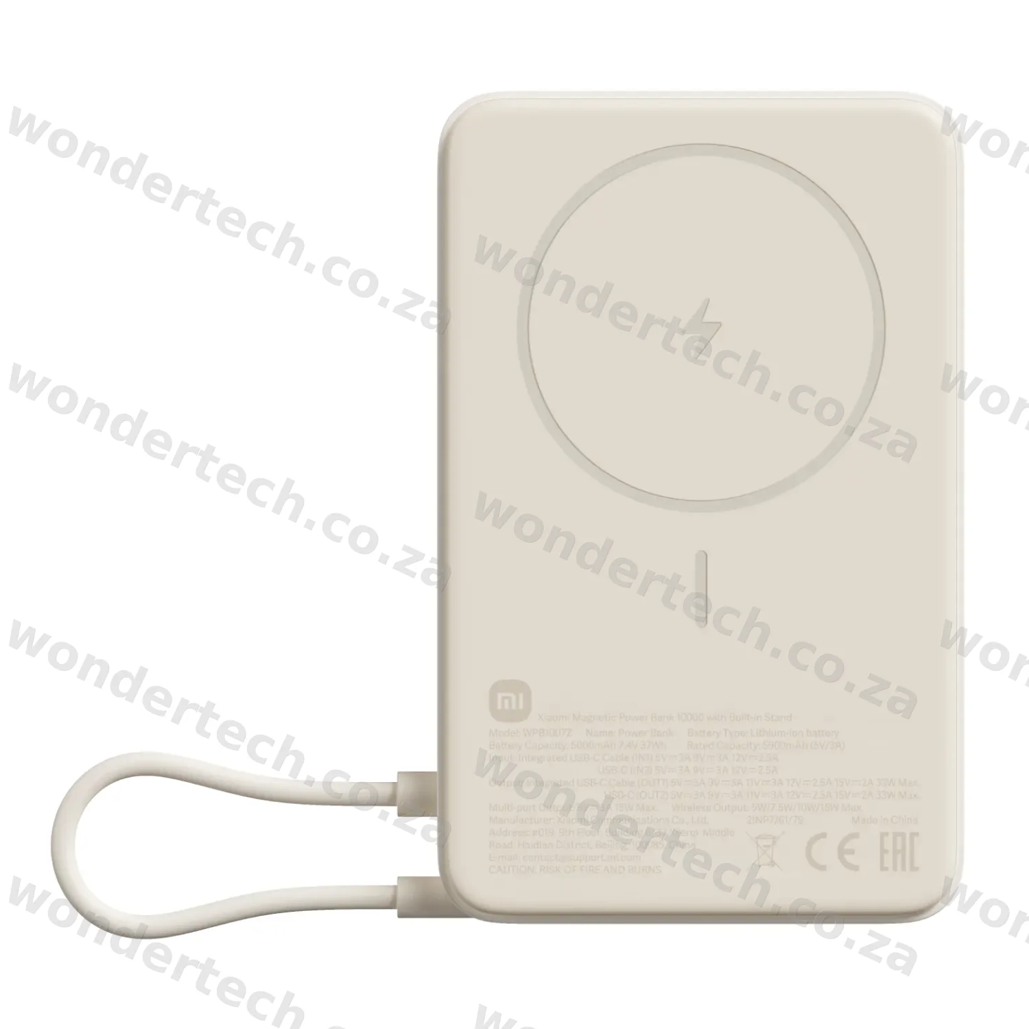 Xiaomi Magnetic Power Bank 10000mAh with Built-in Stand - Beige