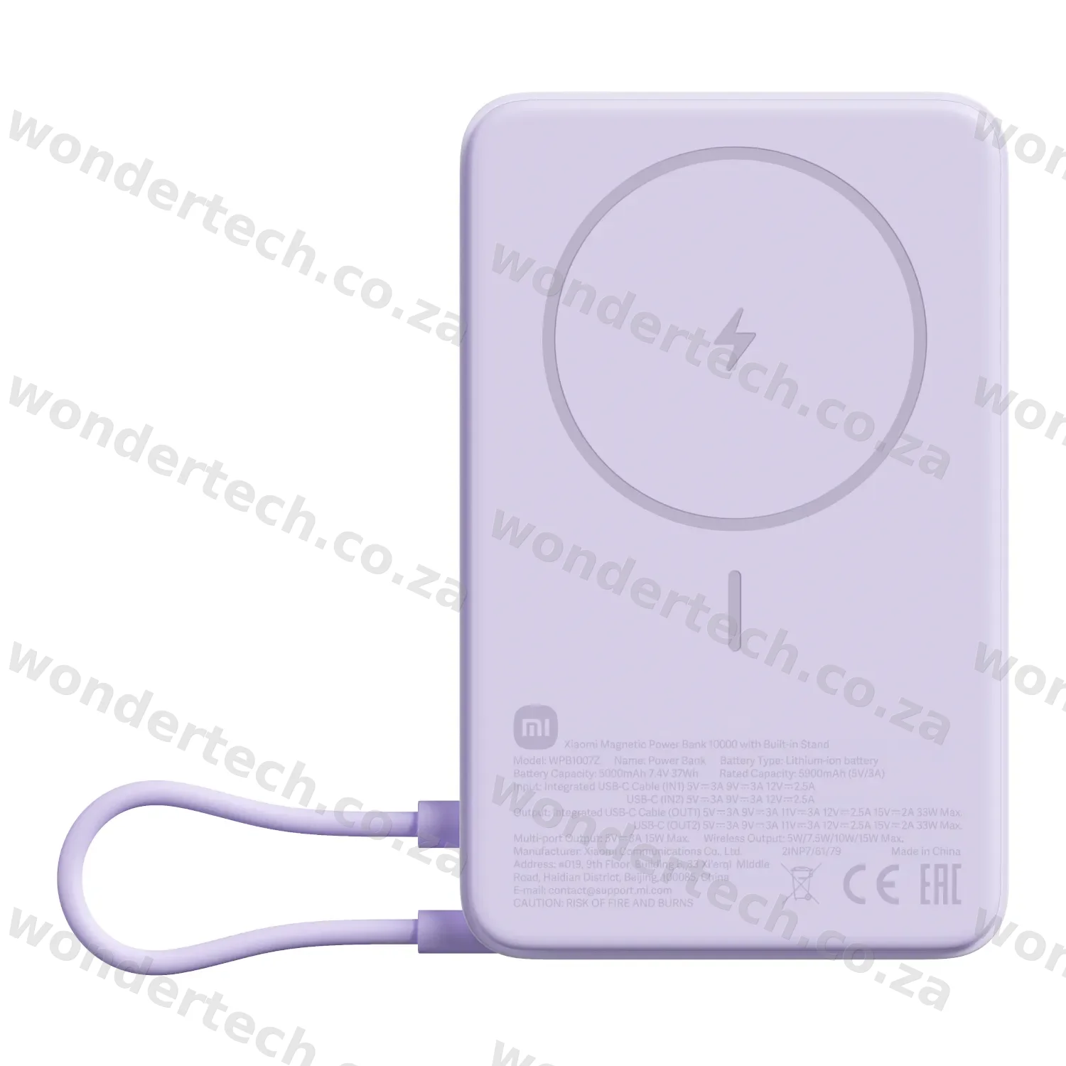 Xiaomi Magnetic Power Bank 10000 with Built-in Stand - Purple