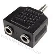STEREO MALE TO 2X STEREO FEMALE ADAPTOR