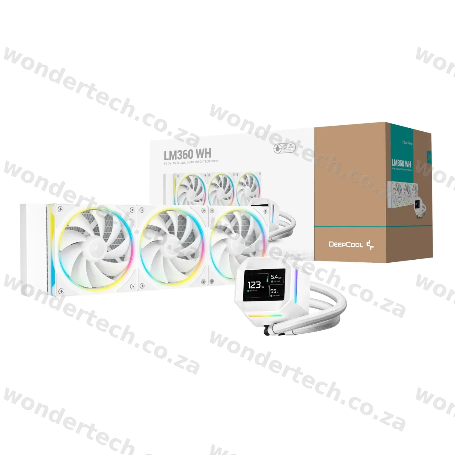 DeepCool LM360 ARGB 360mm AIO CPU Liquid Cooler - White