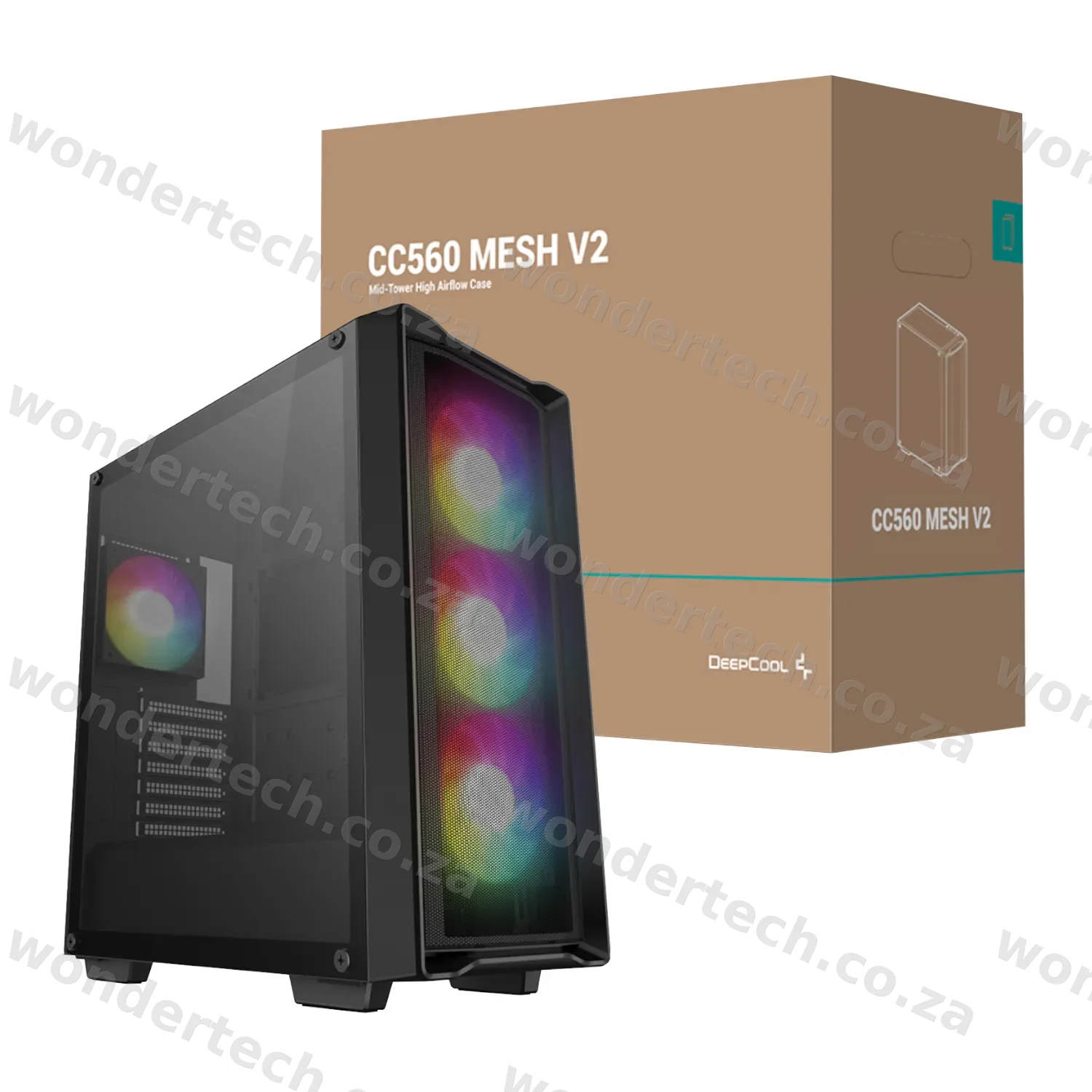 DeepCool CC560 MESH V2 ATX Mid Tower Airflow Gaming Chassis – Black